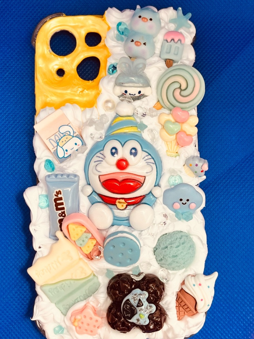Cartoon Character Doaremon Decoden Phone Case - Yellow and White - Picture 4 of 5